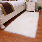 Faux Sheepskin Area Rugs Silky Long Wool Carpet for Living Room Bedroom, Children Play Dormitory Home White Rug#