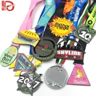 Factory Customized enamel metal sports medal with custom ribbon