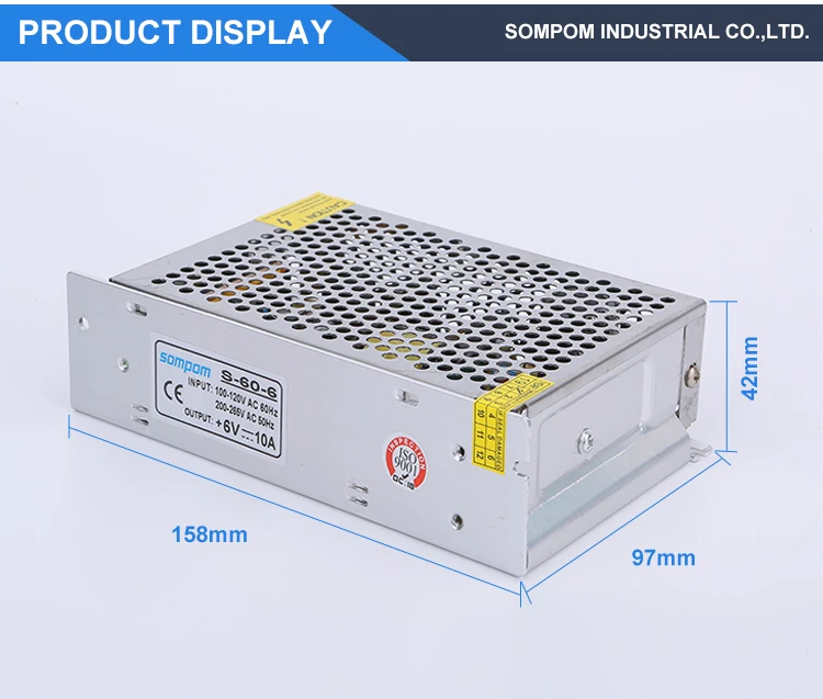 SOMPOM 6v power supply smps ac to dc 6v 10a