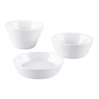 high middle short round white ceramic rice bowl soup bowl sets