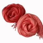 Fashion red scarf wholesale 100% linen material ladies shawl custom