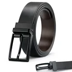 Custom Business Dress Adjustable Genuine Cow Leather Reversible Belt for Men