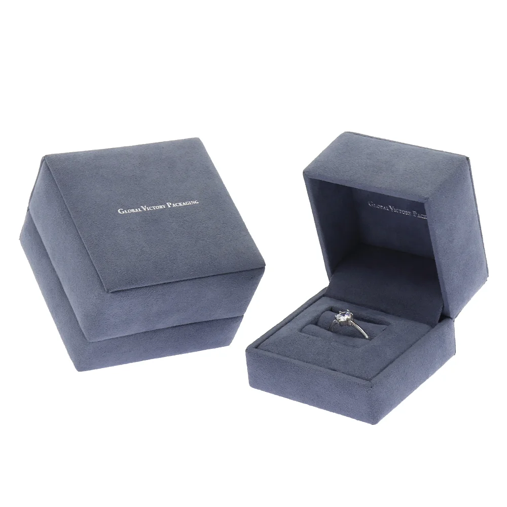 luxury custom logo printed velvet gift packaging jewelry set box