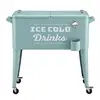 73l rolling cart steel beverage cooler wagon for party