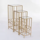 Contemporary Arabic Stylish Luxury Side Mirrored Metal Coffee Table Sets