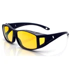 Sports Night Vision Goggles Sunglasses Yellow Lens Square Plastic Frame Glasses