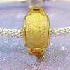 Factory wholesale 925 sterling silver golden yellow glass beads