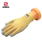 safety industrial hand protection yellow 4 level cow leather aramid cut resistant gloves for sale