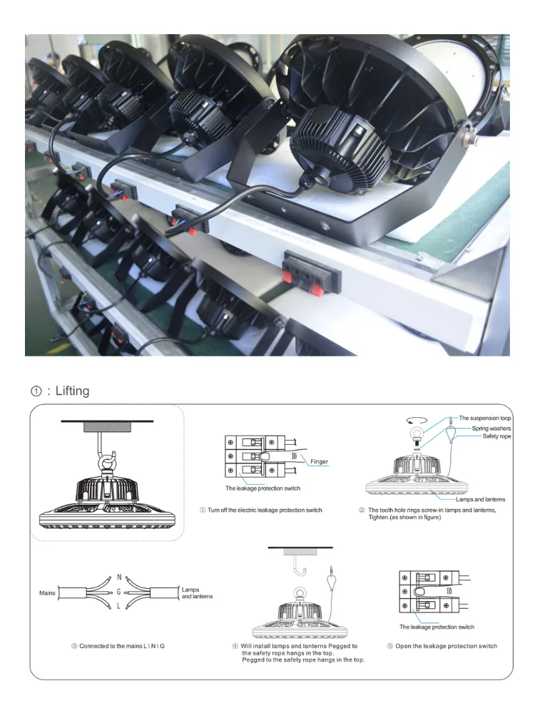 Factory Offer 200W Waterproof PC Cover high bay light - ANKUX.COM