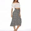 Custom Summer Women Fashion Ruffled Leopard Print Long Skirt