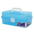 Clear Plastic Mini-Two Tray Art Supply Craft Storage Tool Box