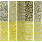 Mixed designs nail decal gold foil transfer paper nail decal stickers set for women