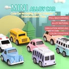 Toy Car Toys Cartoon Cute Pull Back Mini Alloy Diecast Toy Vehicles Car Model Toys 8 Packs
