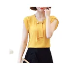 Latest Summer Korean Style Fancy Elegant Women Chiffon Tops Blouses