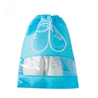 Custom logo printed Nylon Backpack polyester non woven reusable waterproof drawstring bag for shoe for sport