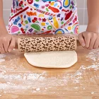Amazon Hot Sale Wooden Laser Engraved Embossed Rolling Pin Dough Roller for Baking Cookies