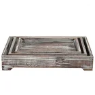 Home solid pine white paint rectangle barbecue color wooden valet tray
