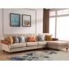 L-shaped 3 seater corner sofa with chaise lounge couch sectional seating unit sofas with button tufted