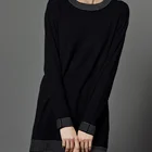 Woman Women Dresses Women Casual Solid Black Simple And Casual Woman Blank Knitwear Women Sweater Dress
