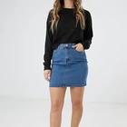 2019 Oem Brand Wholesale Femme New Design Photo Sexy Custom Denim Woman Jeans Skirt