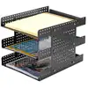 Amazon Hot-sale products Wideny Metal Desk 3 layer stacking office Paper letter document tray organizer folding Mesh file tray