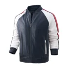 Fashion Autumn Soft Garment Wash Men's Pu Leather Jacket Motorcycle Coat