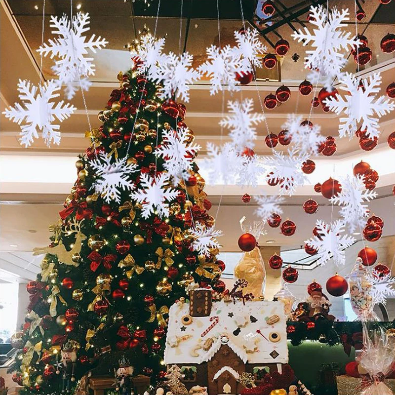 2020 New Arrivals Branco Enfeites de Floco De Neve Pendurado Decoração de Natal Ao Ar Livre Enfeites de Árvore de Natal