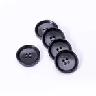 2019 hot sales superior quality 4 hole sewing coat jacket black round real natural horn button for man shirt clothes