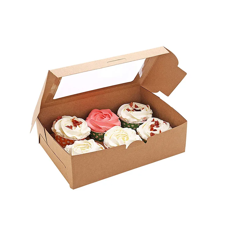 grade paper cup cake box clear window luxury cupcake boxes with