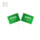 Custom cheap embroidered hand held waving saudi hand flags
