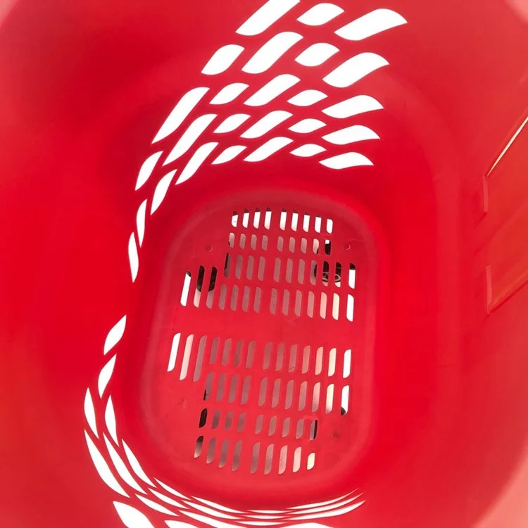 Hot sale portable household rolling PP plastic laundry basket with wheels details