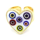 Wholesale enamel jewelry heart shaped evil eyes women fashion ring