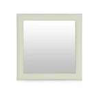 Hotsale home decorative faux leather square wall mirror white