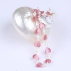 Stone Necklace Jewelry Wholesale Natural pearl Heart Shape Crystal Necklace