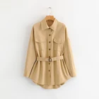 2019 Fashion single button young ladies wind trench coats denim jacket spring autumn