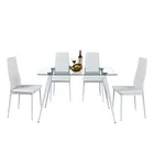 Glass Dinning Set China Metal Glass Luxury Classic Black Dinning Table Room Furniture Modern And Chairs Set Luxury