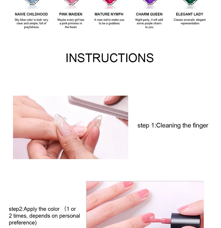 Hot sales Water based peel off gel polish offer private labels air dry gel poish one step breathable nail polish starter kit