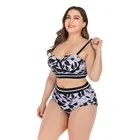 high waisted bikini set Purple high cut fat swimsuit plus size best quality big womens bathing suits