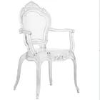 Acrylic High Quality Clear Transparent Throne Plastic Dining Chair with Handle