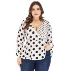 Fashion Polka Dot Printed Ladies' Blouses & Tops Long Sleeve Slim Fit Plus Size Shirts for Womens Blouses