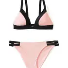 Fashion wholesale high quality two pieces custom beach girl sexy bikini swimwear