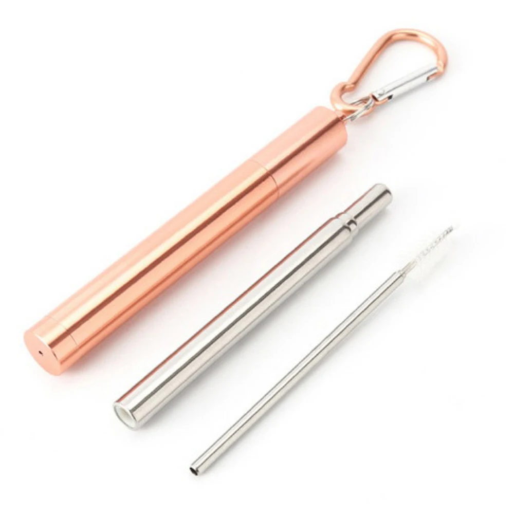 stainless steel drink straw set