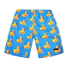 custom duck print fabric mens gym swim shortsfor summer holiday