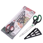 FDA Pizza Cutter Multi Function Removable Custom Printed Stainless Steel Plastic Pizza Cutter Scissor 2 Set