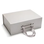 Red Box Red Box Custom Black Red White Paper Foldable Collapsible Magnetic Hair Extension Wig Gift Box With Silk Ribbon