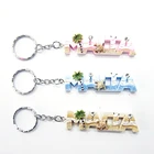 Polyresin Material Custom letters of city name Key Chain Car Keyring