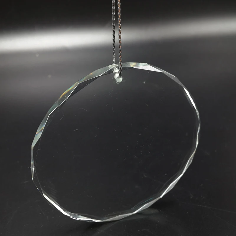 Engravable Clear Blank Flat Glass Circle Pendants Christmas Ornament Glass - Buy Christmas