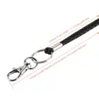 19inches Leather Lanyard Braided Lanyard with Clip and Keychain for Keys, ID Badge Holder, Camera, Cell Phone