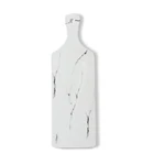 OEM new style creative white flat rectangular dinnerware set marble ceramic plate with handle