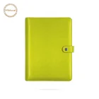 Custom wholesale buckle grass green leather protective cover a5 travel notebook